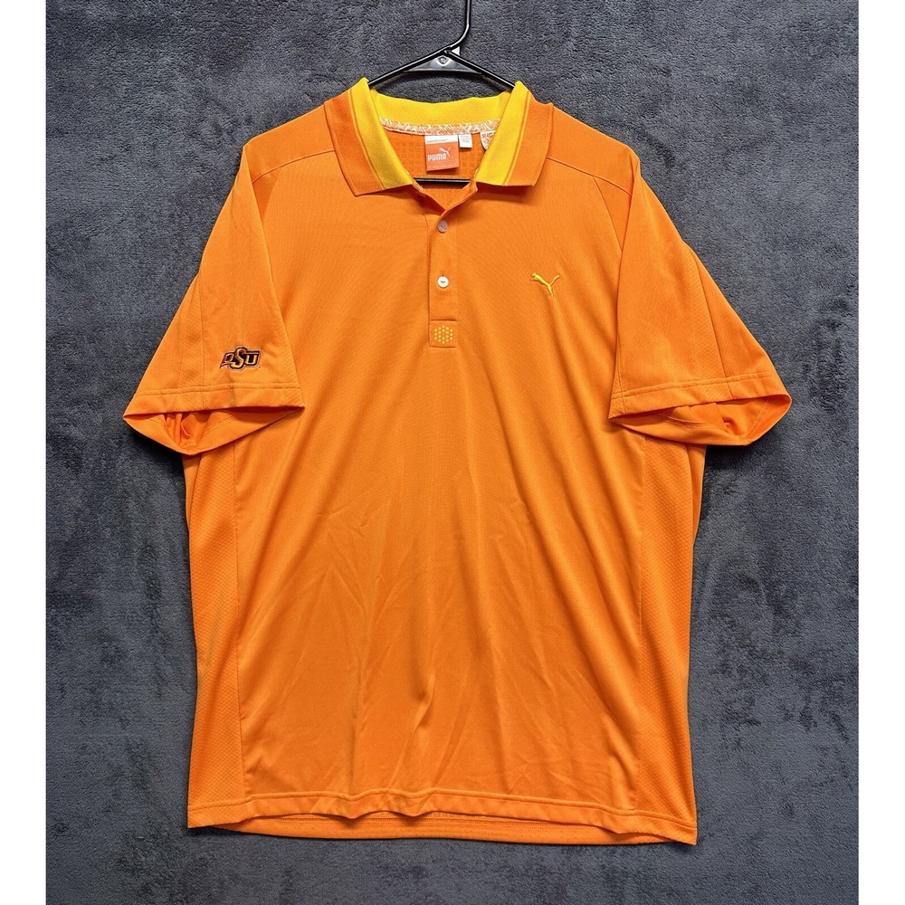 Puma Golf Polo Shirt Men's XL Oklahoma State Orange Short Sleeve Cool Cell